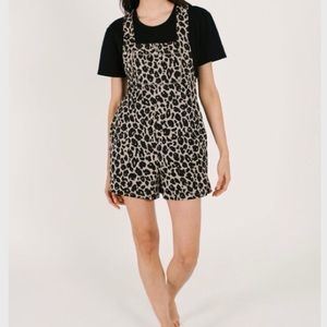 Smash + Tess Shorty Romperall in Lexi Leopard